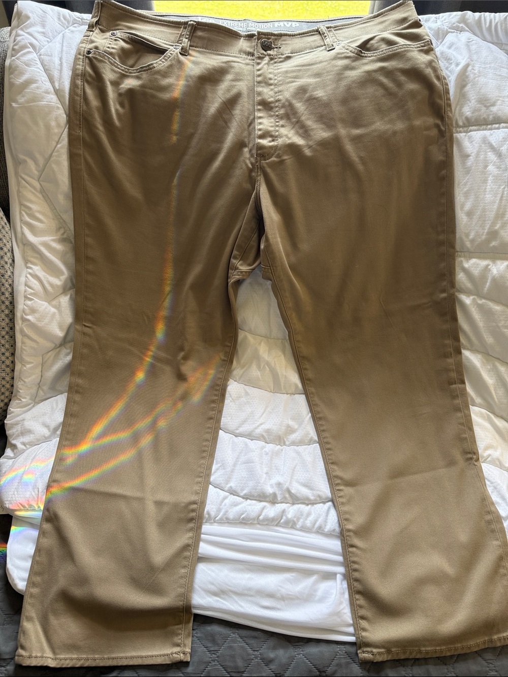 Lee Men's Khaki Chinos - Light Brown Straight Leg